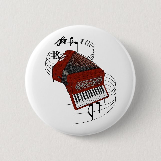 Accordion 6 Cm Round Badge (Front)