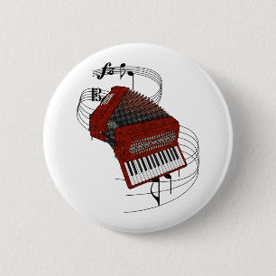 Accordion 6 Cm Round Badge