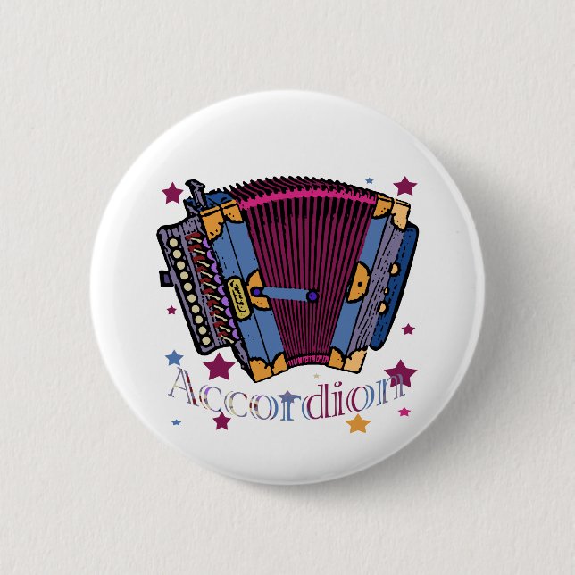 Accordion 6 Cm Round Badge (Front)