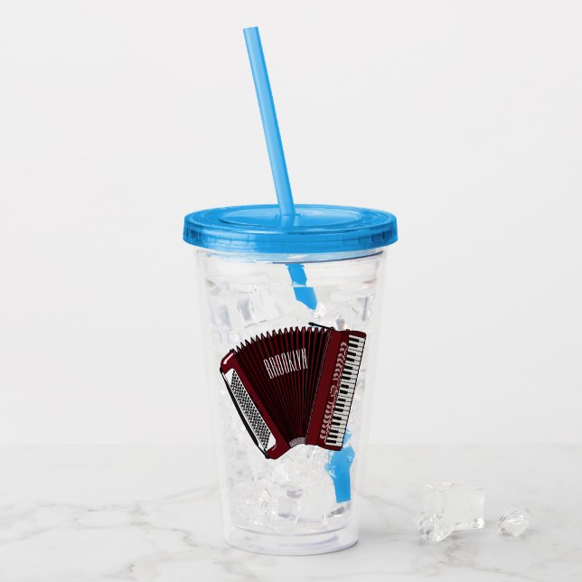 Accordion cartoon illustration acrylic tumbler (Front Ice)