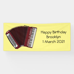 Accordion cartoon illustration banner