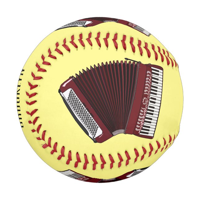 Accordion cartoon illustration baseball (Front Left)