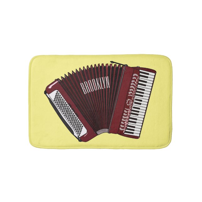Accordion cartoon illustration bath mat (Front)
