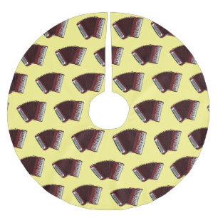 Accordion cartoon illustration brushed polyester tree skirt