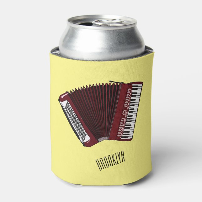 Accordion cartoon illustration can cooler (Can Front)