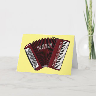 Accordion cartoon illustration card