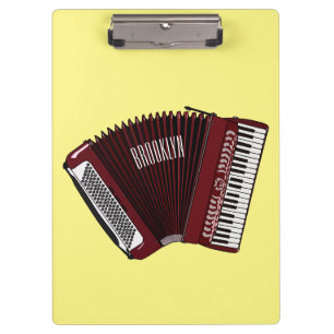 Accordion cartoon illustration clipboard