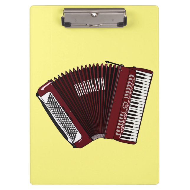 Accordion cartoon illustration clipboard (Front)