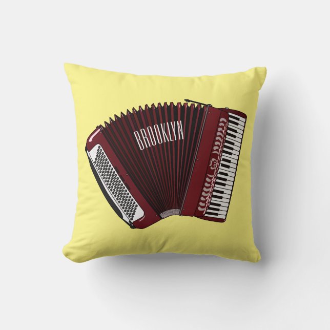 Accordion cartoon illustration cushion (Front)