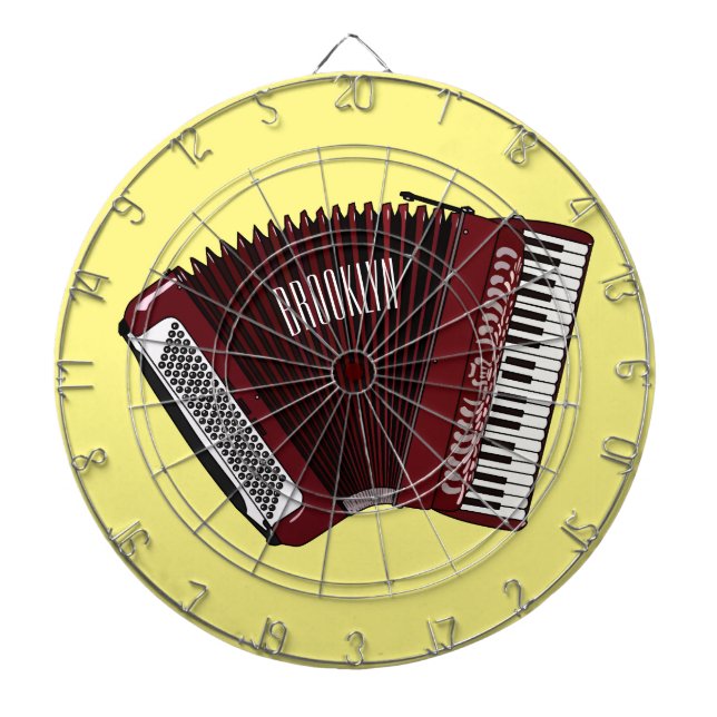 Accordion cartoon illustration dartboard (Front)