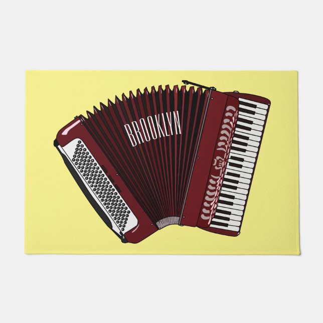 Accordion cartoon illustration doormat (Front)