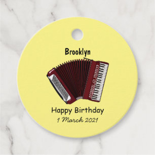 Accordion cartoon illustration favour tags
