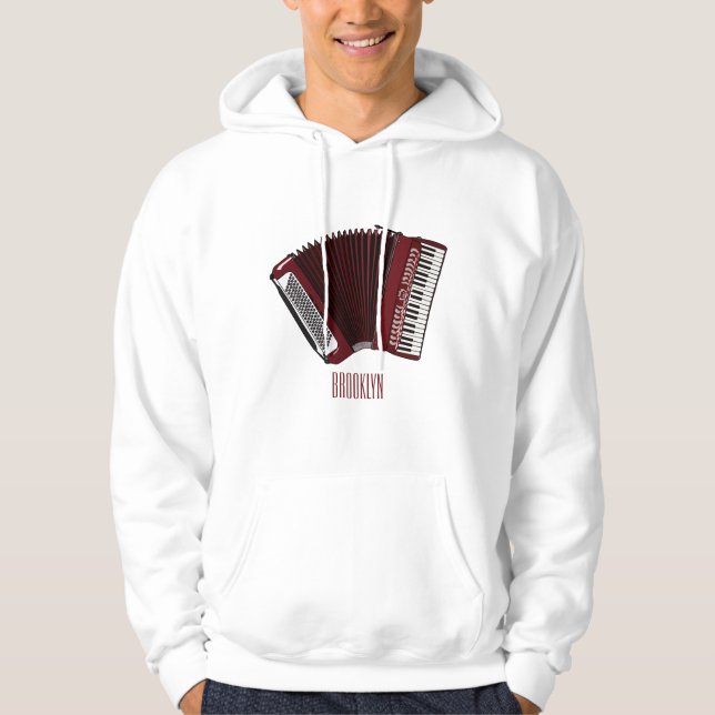 Accordion cartoon illustration hoodie (Front)