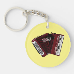 Accordion cartoon illustration key ring