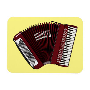 Accordion cartoon illustration magnet
