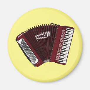 Accordion cartoon illustration magnet
