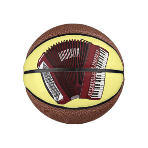 Accordion cartoon illustration mini basketball