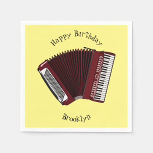 Accordion cartoon illustration napkin