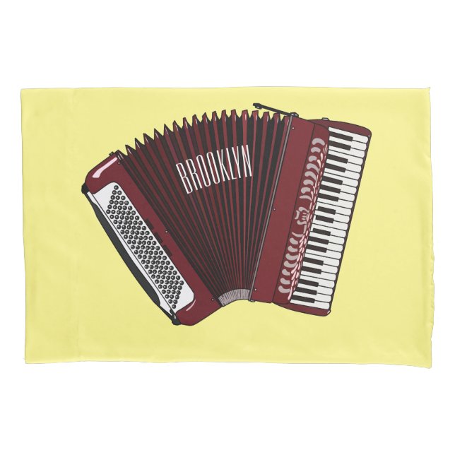 Accordion cartoon illustration pillowcase (Front)
