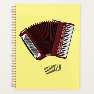 Accordion cartoon illustration planner