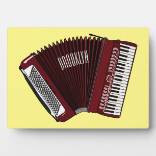 Accordion cartoon illustration plaque