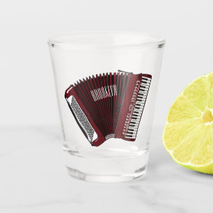Accordion cartoon illustration shot glass