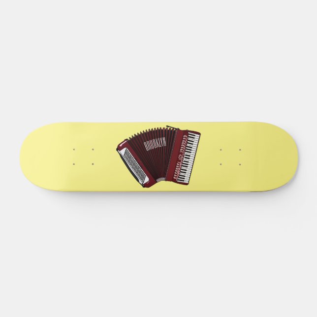 Accordion cartoon illustration skateboard (Horz)