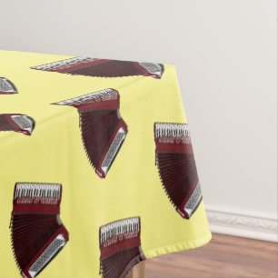 Accordion cartoon illustration tablecloth