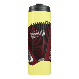 Accordion cartoon illustration thermal tumbler