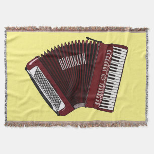 Accordion cartoon illustration throw blanket
