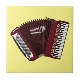 Accordion cartoon illustration tile