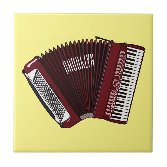 Accordion cartoon illustration tile (Front)