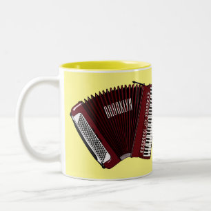 Accordion cartoon illustration Two-Tone coffee mug