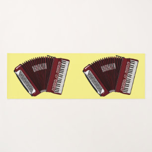 Accordion cartoon illustration yoga mat