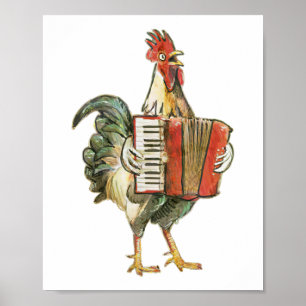 Accordion Chicken Shirt, Chicken Shirt, Chicken Mu Poster