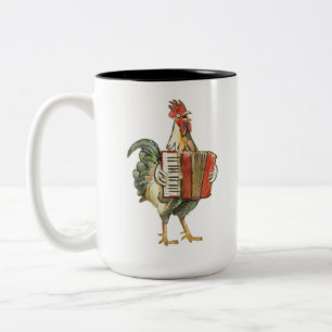 Accordion Chicken Shirt, Chicken Shirt, Chicken Mu Two-Tone Coffee Mug