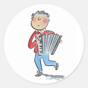 Accordion Classic Round Sticker
