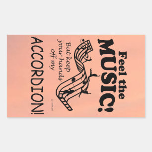 Accordion Feel The Music Rectangular Sticker