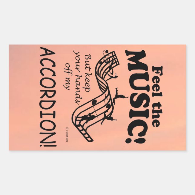 Accordion Feel The Music Rectangular Sticker (Front)