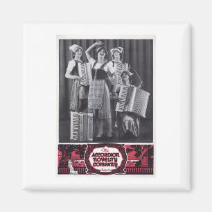 Accordion Girls Vintage Ad Magnet