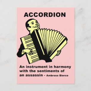Accordion (humorously defined) postcard