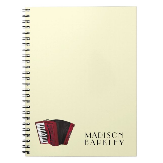 Accordion Instrument Musician Music Teacher Notebook (Front)