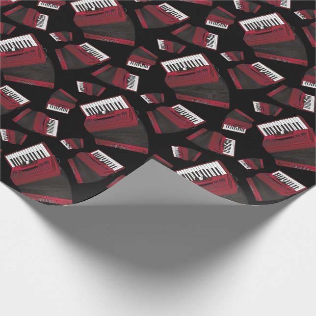 Accordion Instrument Musician Music Teacher Wrapping Paper (Corner)