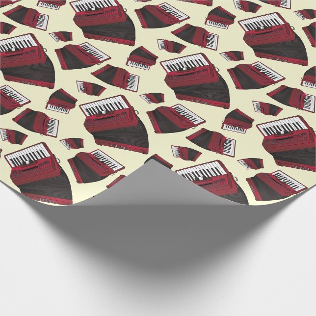 Accordion Instrument Musician Music Teacher Wrapping Paper (Corner)