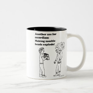 Accordion Makes Zombies Explode Two-Tone Coffee Mug