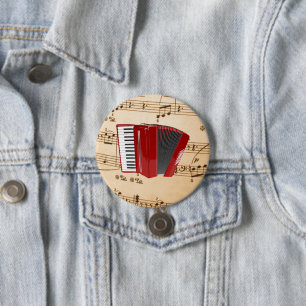 Accordion Music, popular design, 7.5 Cm Round Badge