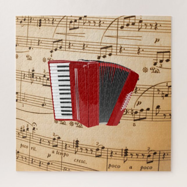 Accordion Music, popular design, Jigsaw Puzzle (Vertical)