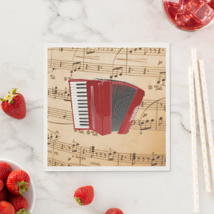 Accordion Music, popular design,  Napkin