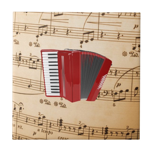 Accordion Music, popular design, Tile (Front)