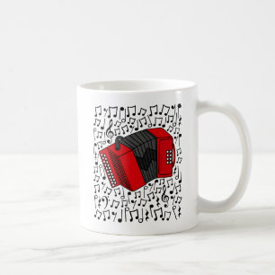 Accordion Musical Notes Accordionist Folk Musician Coffee Mug